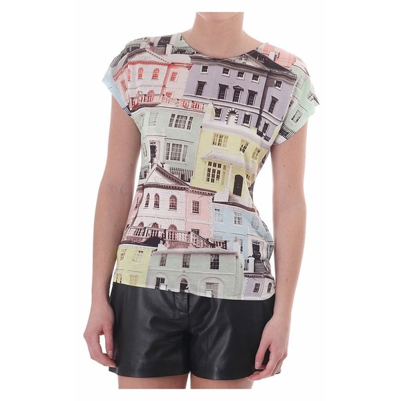 Ted Baker London Tops - Ted Baker London Regency Houses Architectural Print Short Sleeve Shirt 1/XS